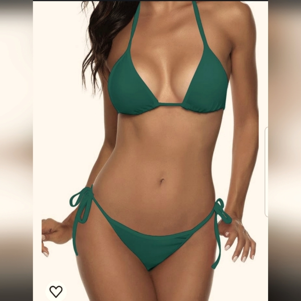Suvimuga Dark Green 2 Piece Tie Bikini NWT Sz. XL